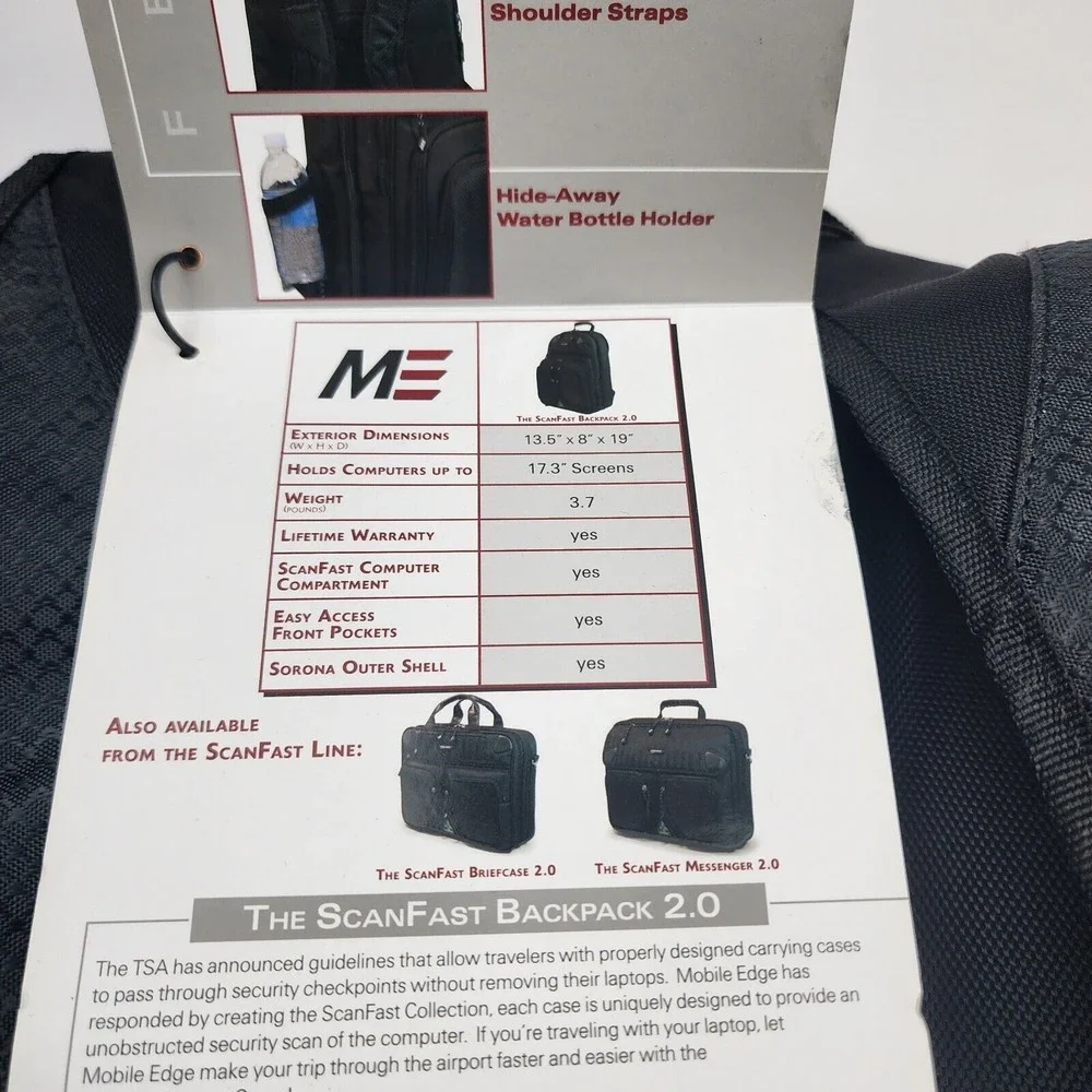 Mobile Edge ScanFast Checkpoint Friendly Backpack 2.0 for 17